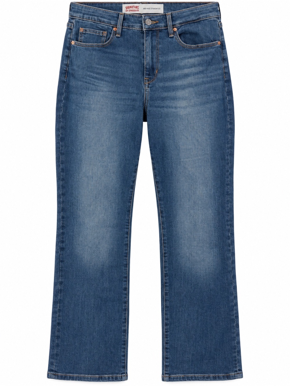 Signature by Levi Strauss Women's Blue Mid-Rise Straight Jeans-Size 10 Short
